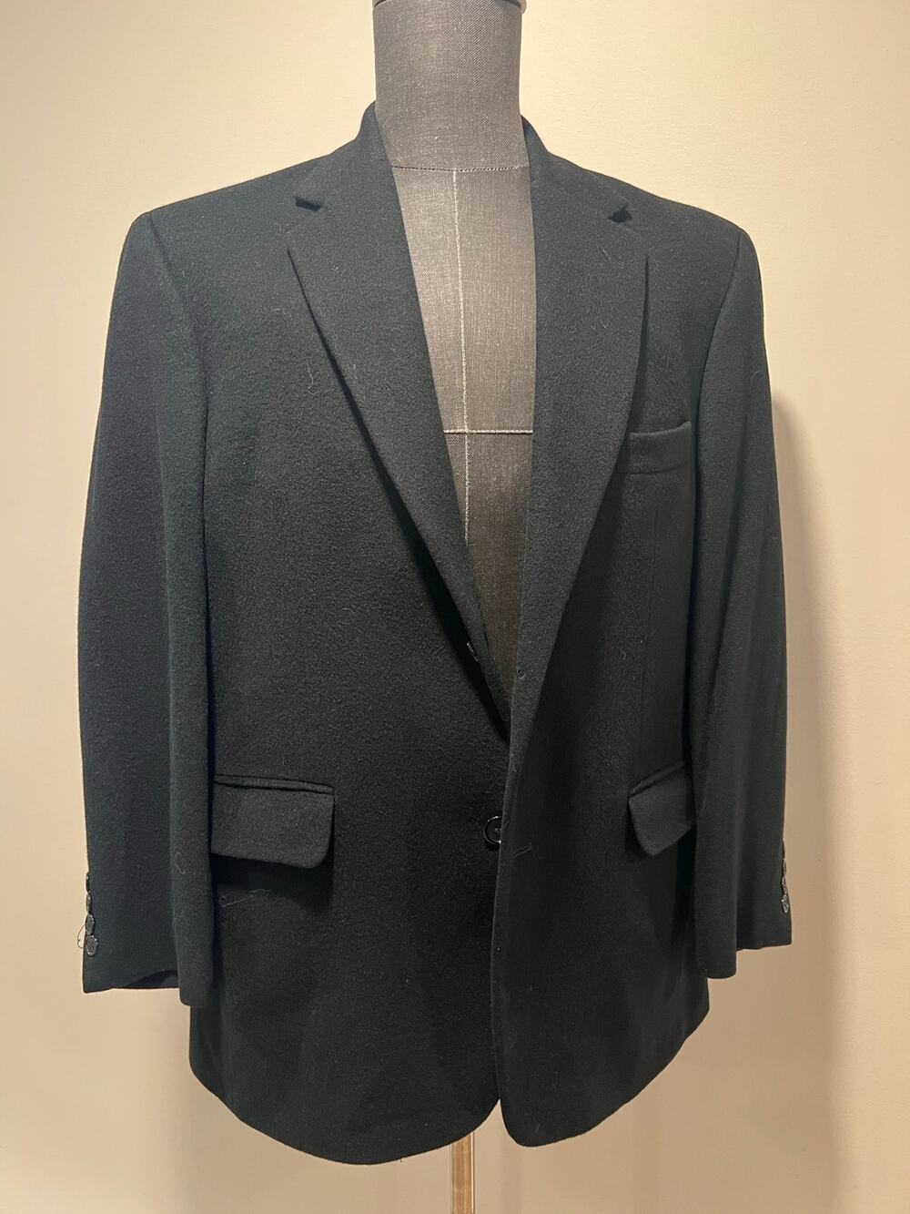 Club Room 100% Camel Hair Suit Jacket Black Size S-40 JL